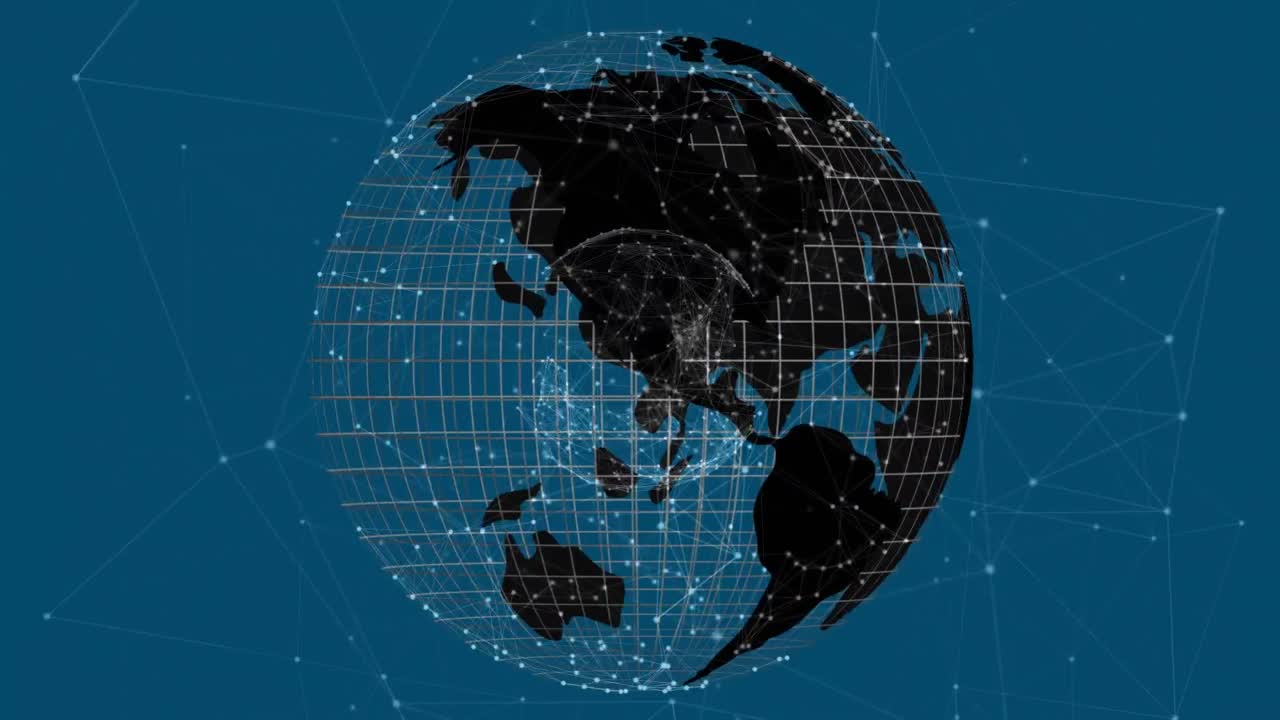 Animation of globe with network of connections