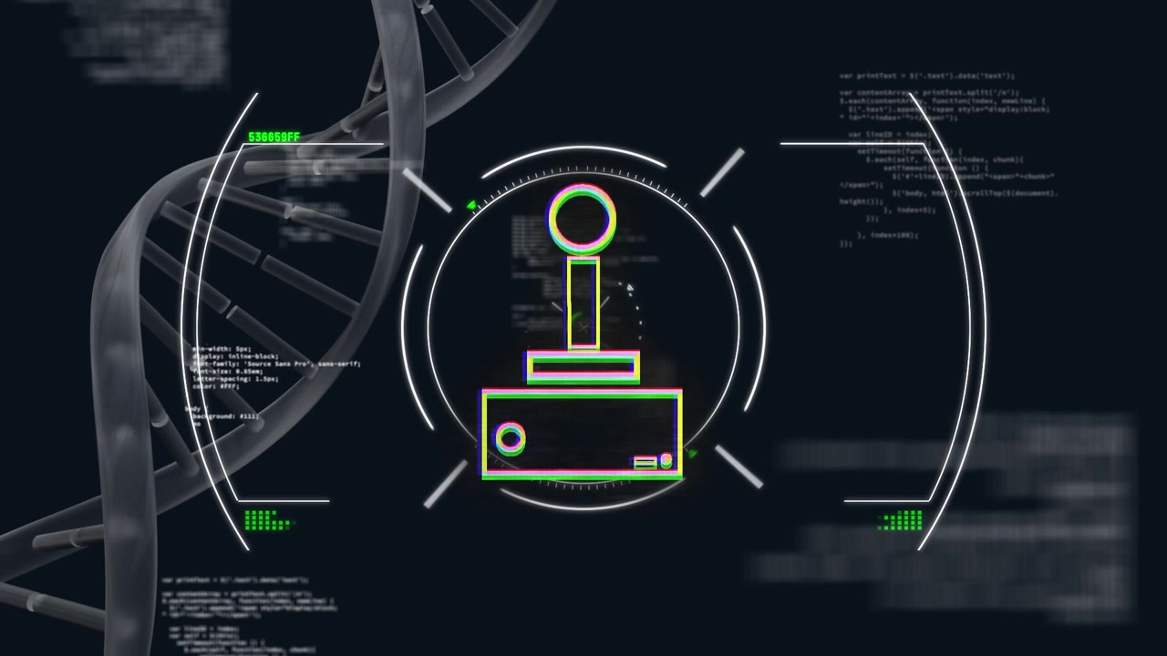 Animation of dna strand over scope scanning