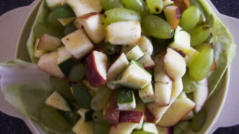 fruits and salad in the bowl