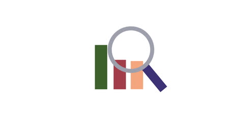 statistics bars with magnifying glass