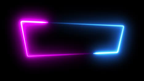 banner neon led loop frame fluorescent light ultraviolet rectangle glow intermittent screen animation