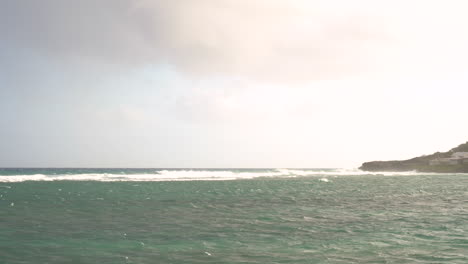 Ocean-waves-are-breaking-and-splashing-on-the-reef-coast