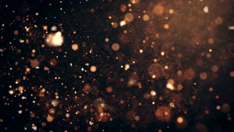 partículas de polvo, movimiento aleatorio de partículas. en un fondo relajante hermoso. partículas brillantes con bokeh en luz volumétrica