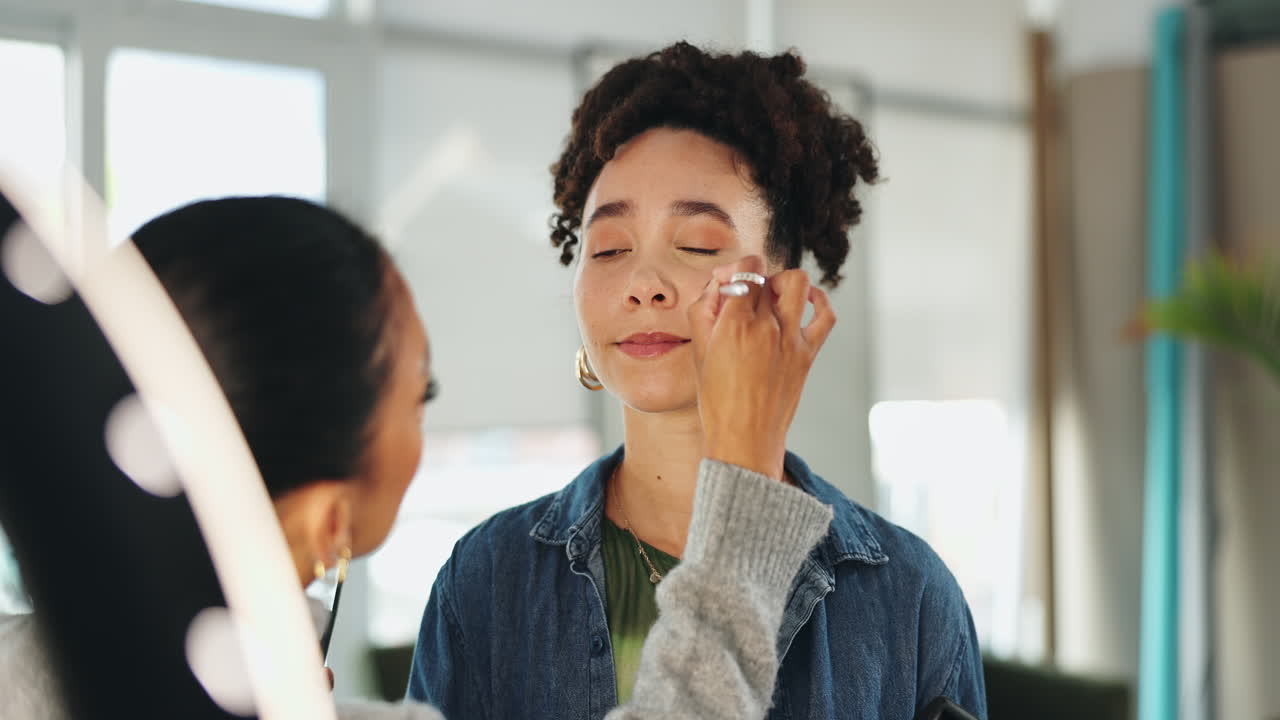 Makeup Artist Applying Makeup to Woman