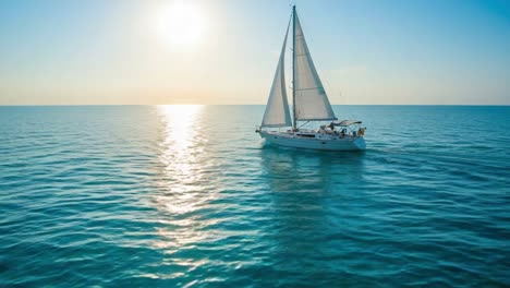 sailboat on the ocean at sunset
