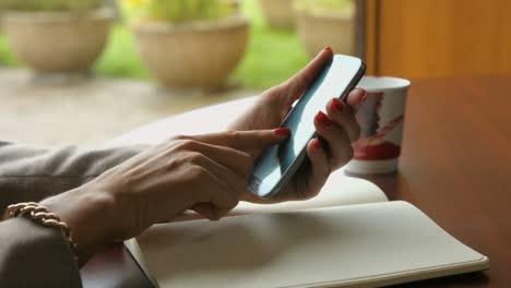 businesswoman using smartphone