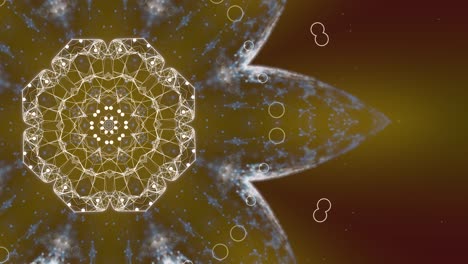 binary code processing concept. glowing geometric plexus pattern in shape of flower encoding endless rows of digits from every petal.