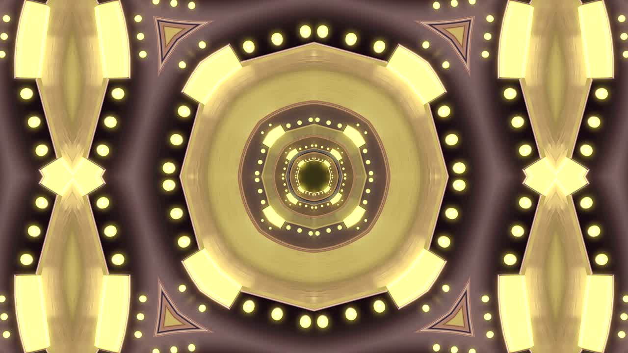 Looped Abstract ornate decorative background. 3d Kaleidoscope or mandala.