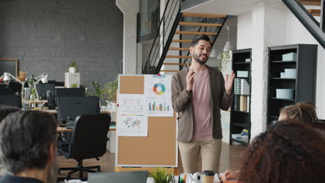 presentación de negocios en la oficina moderna