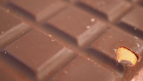 close-up view of a milk chocolate bar