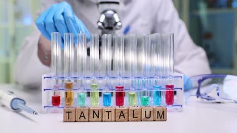 scientist working with chemical samples in a laboratory