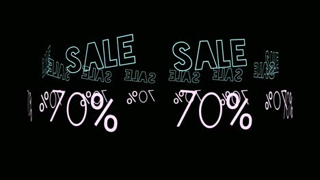venta flash letrero de neón animación luz fluorescente brillante banner fondo negro