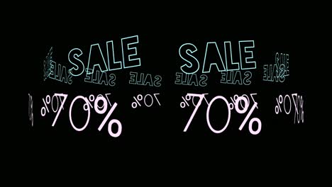 flash sale neon sign animation fluorescent light glowing banner black background