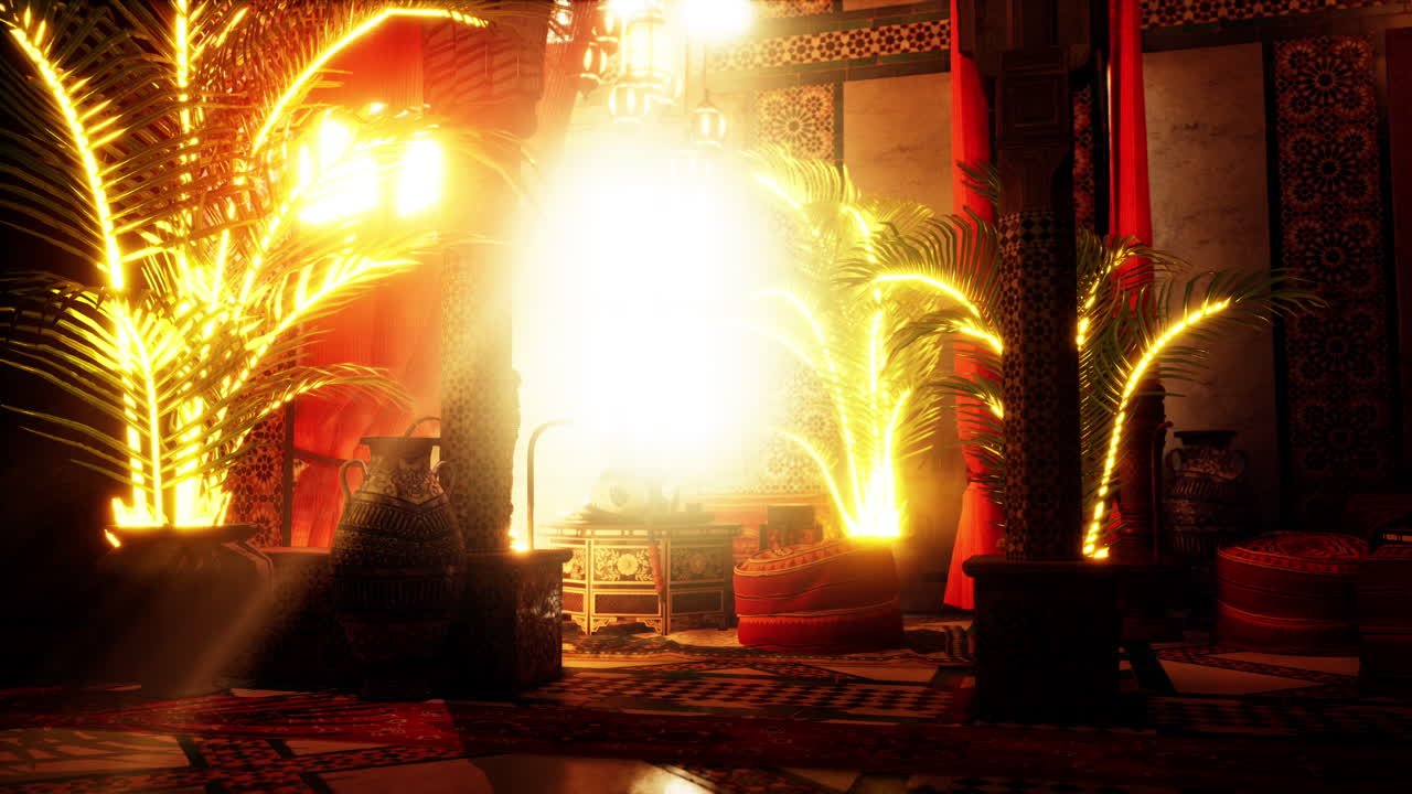 황금빛 조명으로 고급스러운 모로코 인테리어 디자인