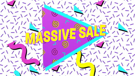 anuncio de venta masivo en el estilo retro de los años ochenta