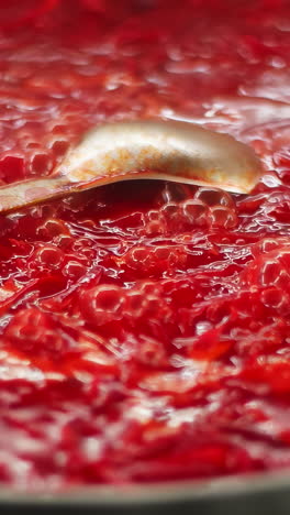 boiling red beet soup (borscht)