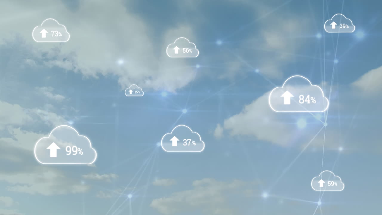 nubes con un porcentaje creciente sobre las nubes en el fondo