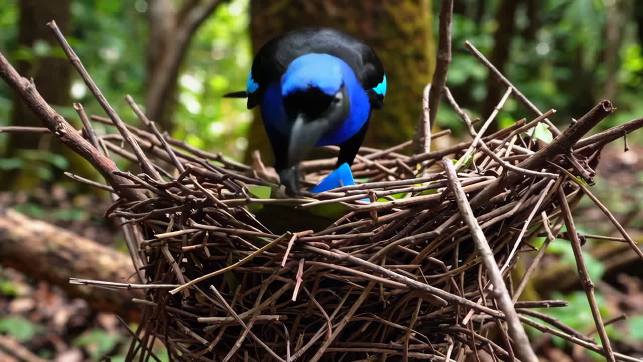 Blue Bird in a Nest