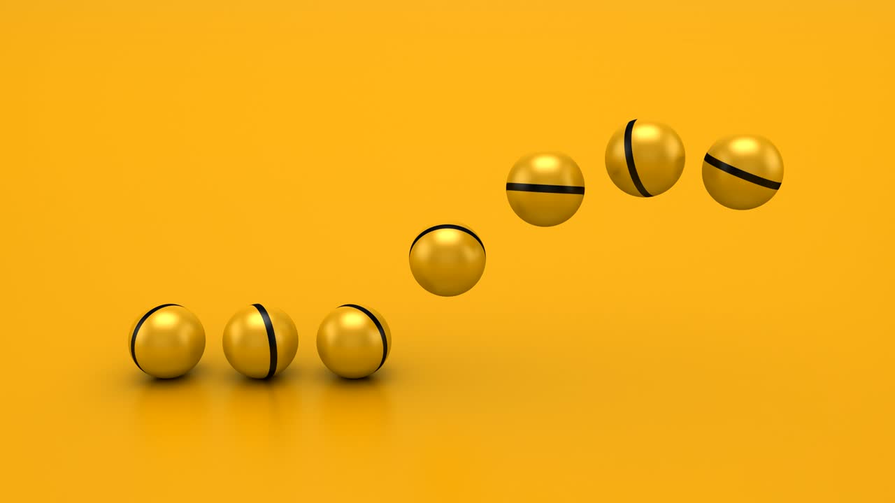 점프하는 공이 파도를 형성합니다.