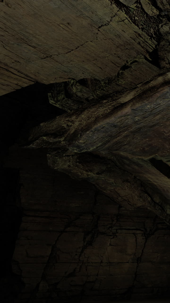 Vista di formazioni rocciose all'interno di una grotta che mostrano texture e forme uniche.
