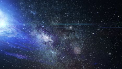 4k eine galaxie, die im dunklen universum schwebt
