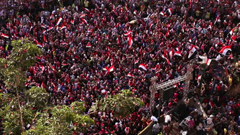 overhead view of a large rally in tahrir square in cairo egypt 1