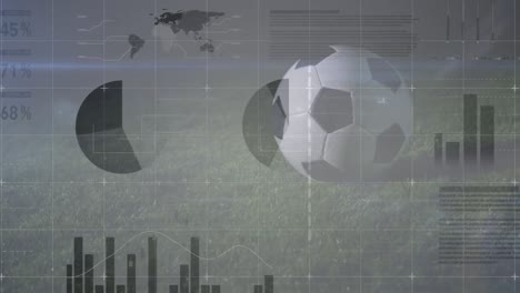 Animation-Von-Grafiken-Und-Finanzdaten-über-Fußball-Auf-Dem-Spielfeld