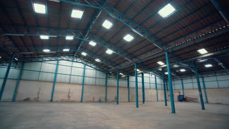 wide angle view of empty warehouse or factory