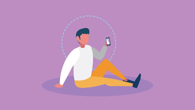 education online with male student using smartphone