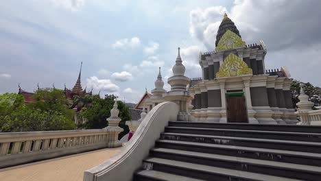 beautiful footage of tourists visit wat chalong in phuket, thailand. colorful rooftops, detailed buddhist architecture, and the cultural significance of this sacred temple site