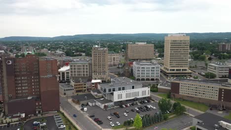 Utica,-New-York-with-drone-video-close-up-moving-sideways