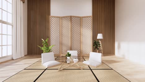 room japanese - zen style,minimal designs. 3d rendering