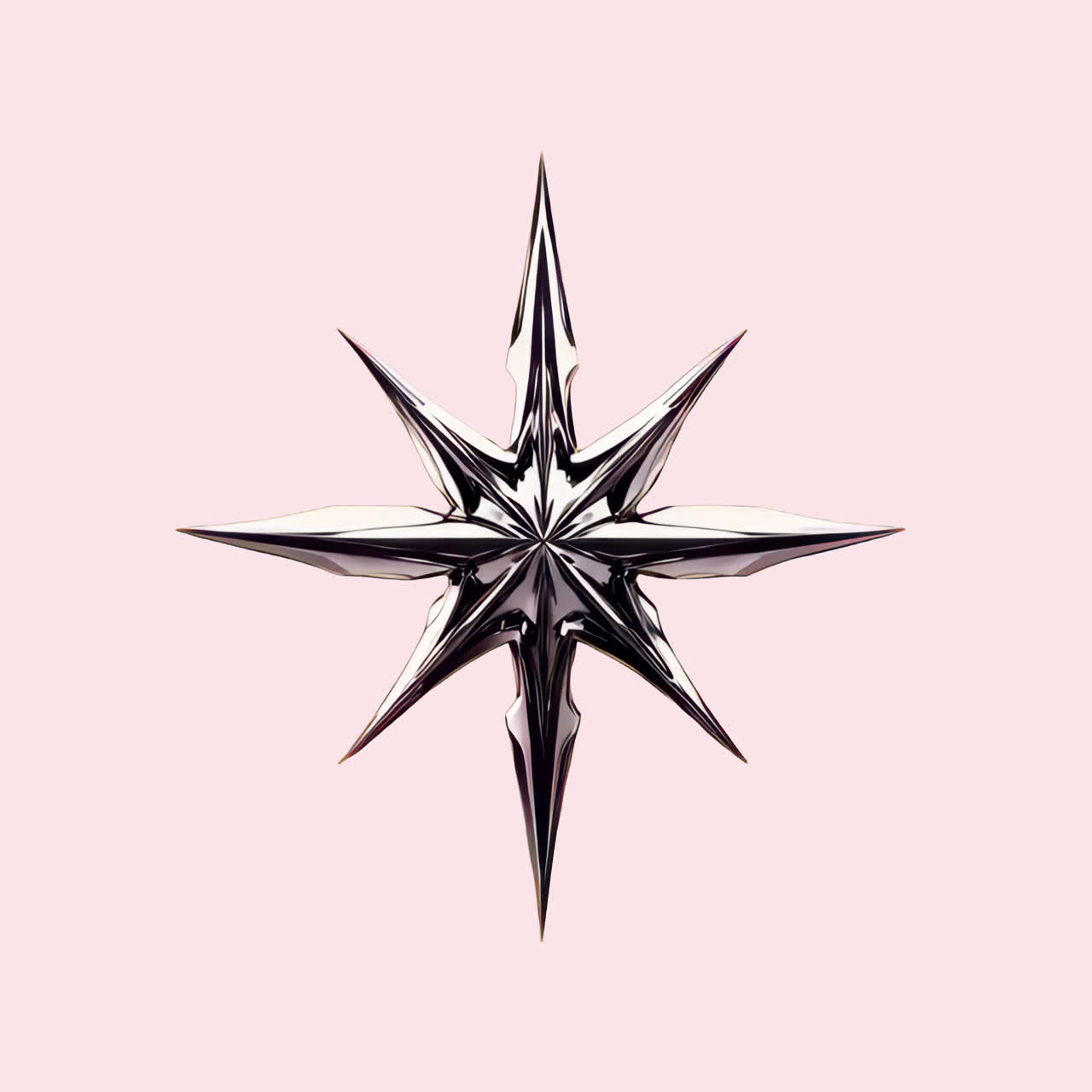 Metallic star emblem design animation isolated asset, transparent 4K video, alpha channel, ProRes
