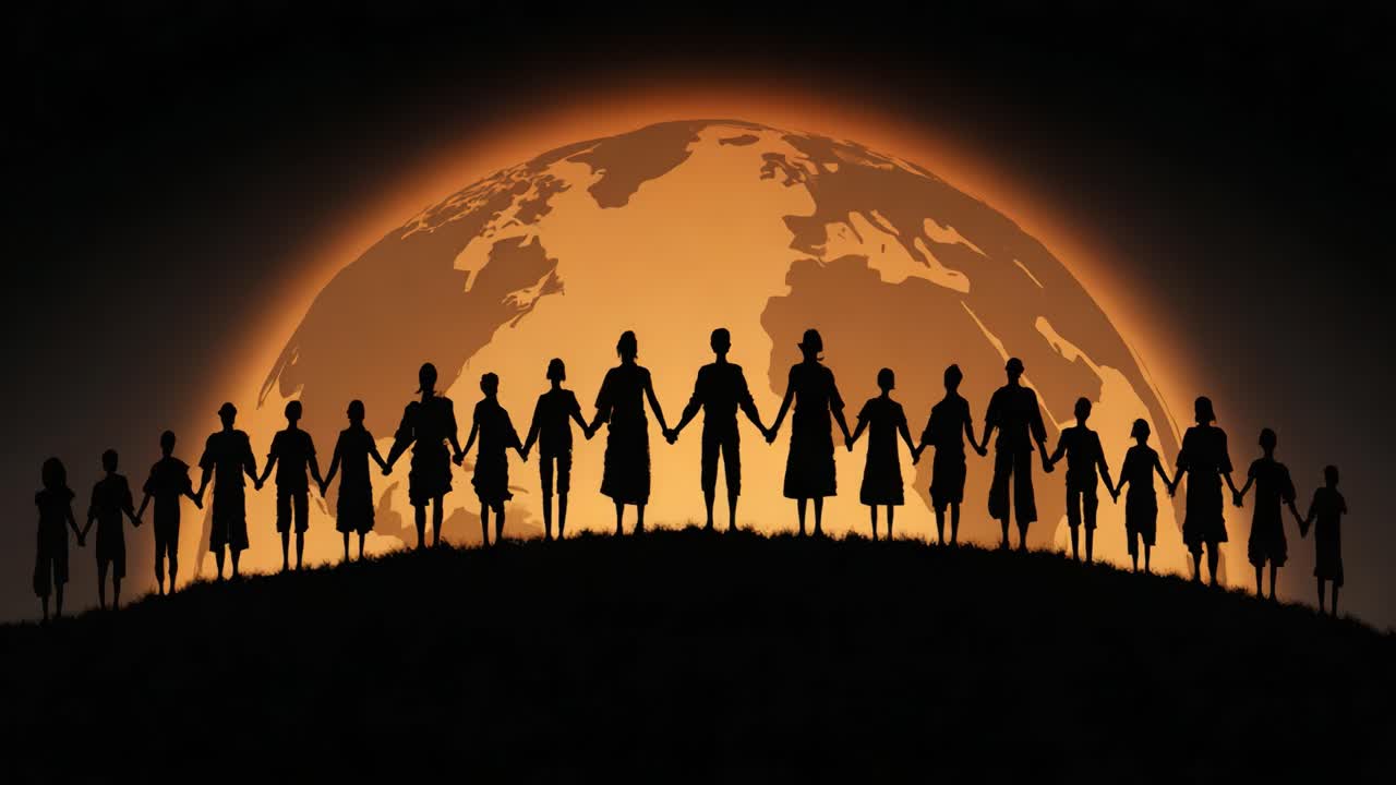 Unity in Diversity: A Symbolic Representation of Humanity Coming Together to Embrace a Shared Future Beneath the Global Horizon