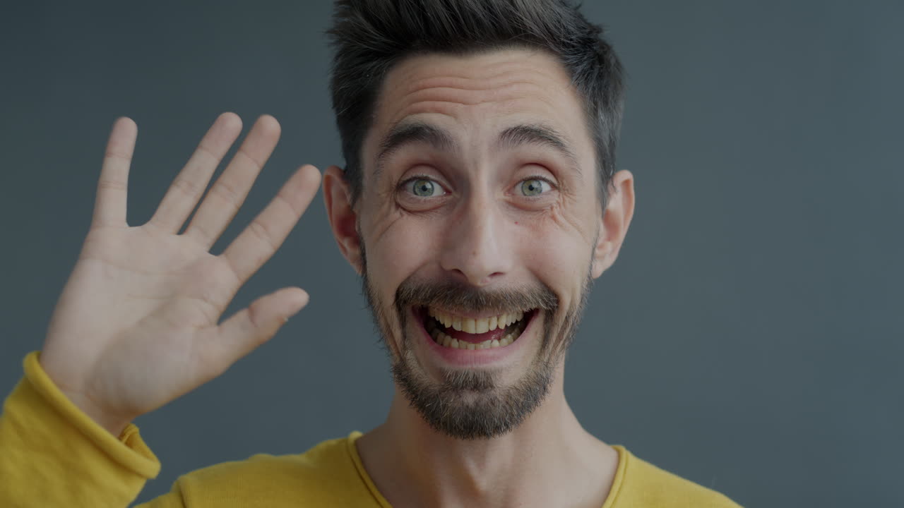 Man with an excited expression