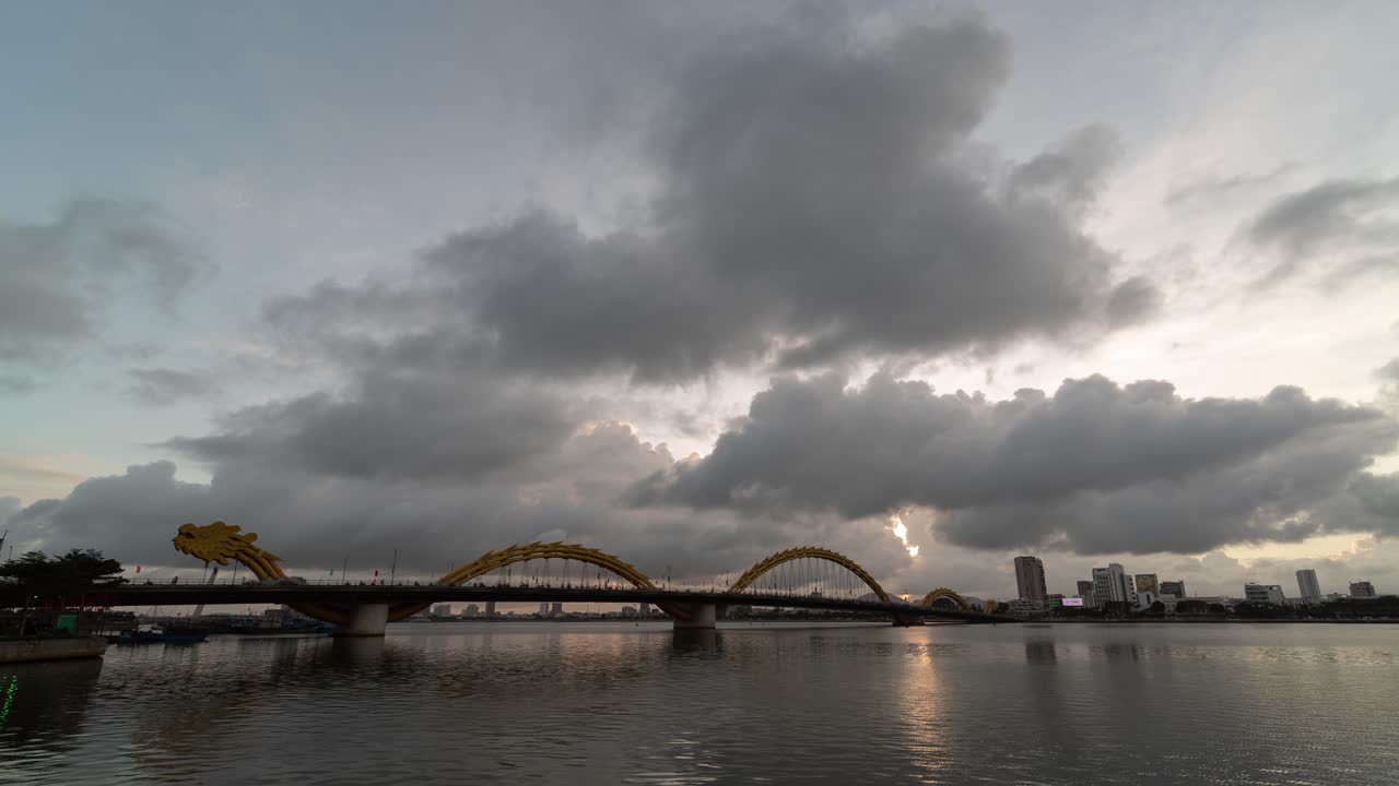 Dragon Bridge at Sunset in Danang, Vietnam