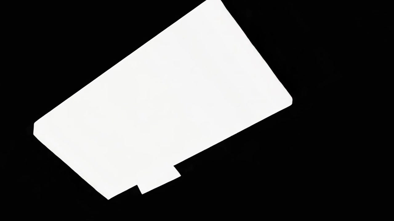 Abstract White Shape Rotating and Disappearing into Black Background