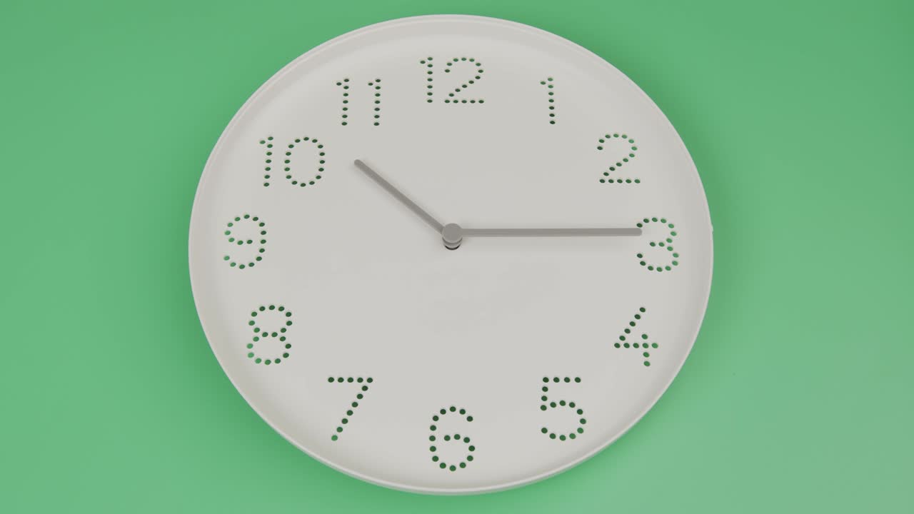 Time lapse, L'orologio da parete bianco mostra il lento scorrere del tempo