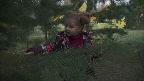 girl exploring in a forest