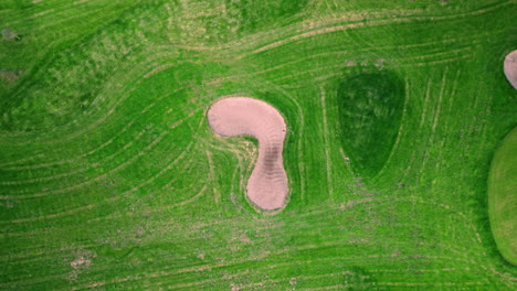 top shot of a sand trap at a golf course in espoo, finland