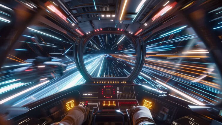 technology female with cityscape made with AI generative art