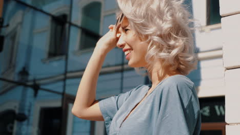 stylish woman in sunglasses