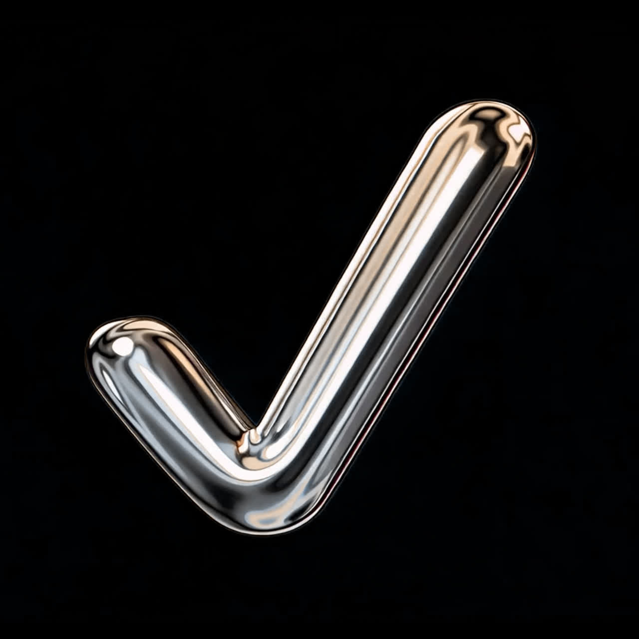 Metallic checkmark animation isolated asset, transparent 4K video, alpha channel, ProRes 4444