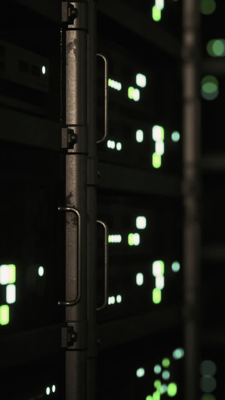 primer plano del estante del servidor