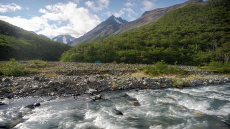 timelapse of andes mountains range valley river natural landscape