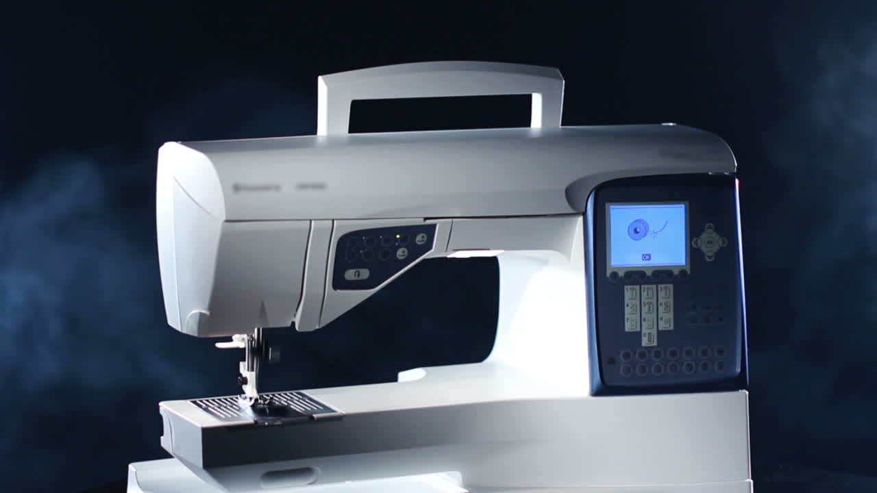 Sewing machine works. Process of working of the electric sewing machine