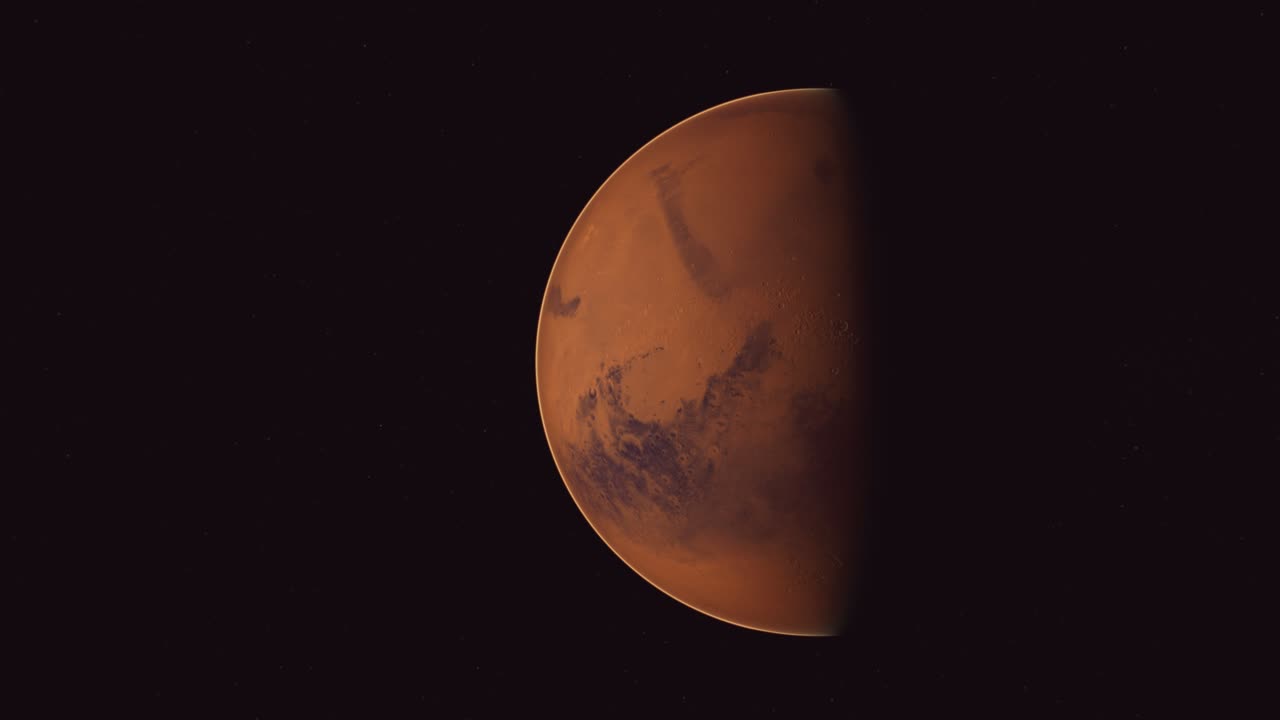 red planet Mars in the starry sky