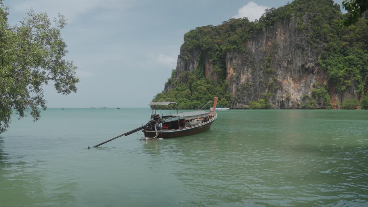 Tropical Island Scene with Boat
