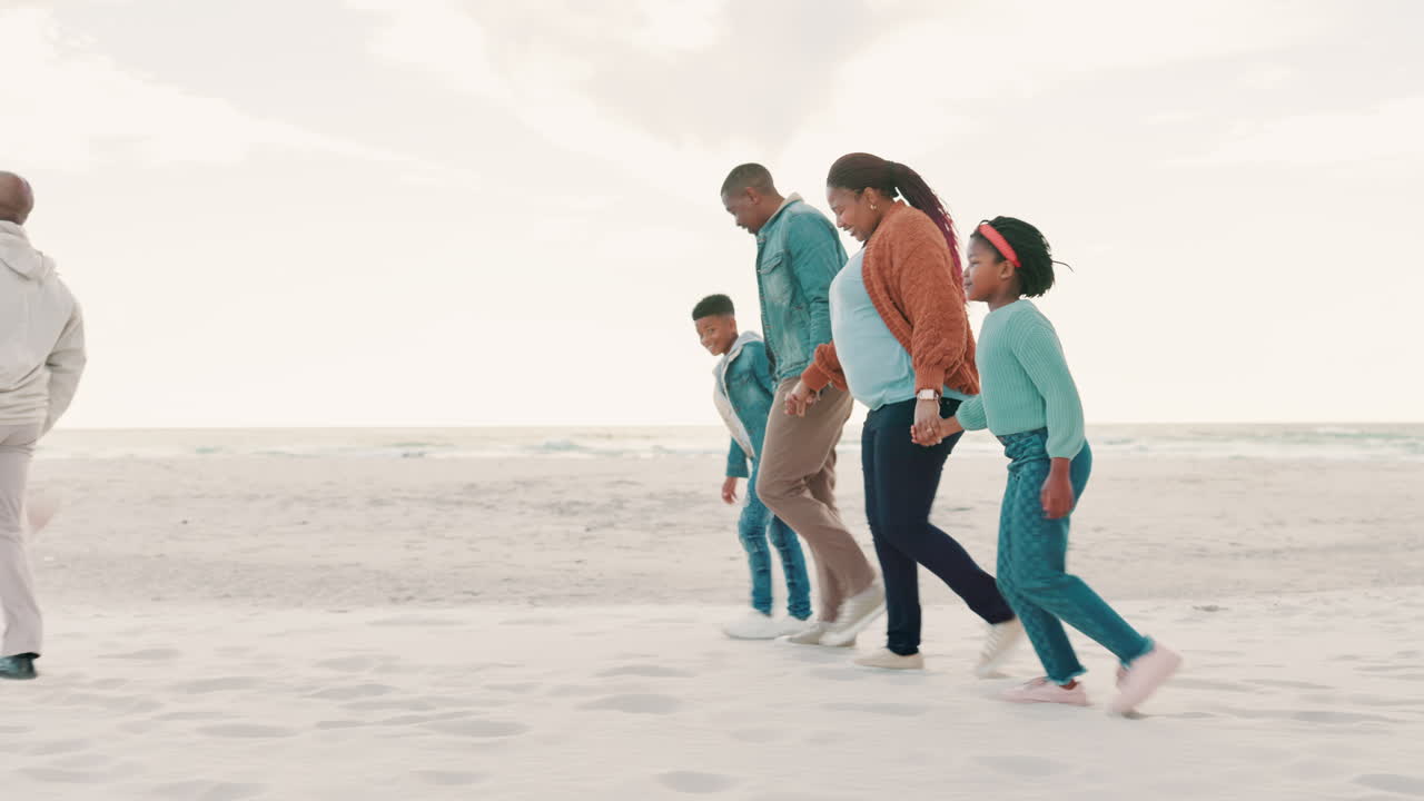 해변, 달리기, 할아버지와 할머니