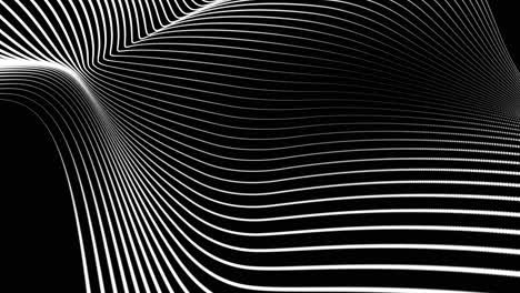 abstract white wavy lines on black background